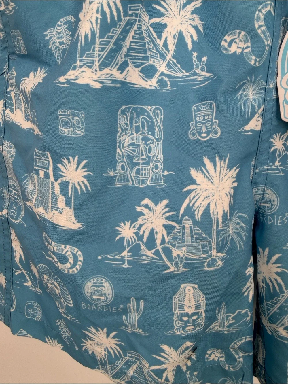Boardies Kids' Blue Tropical Print Swim Trunks
